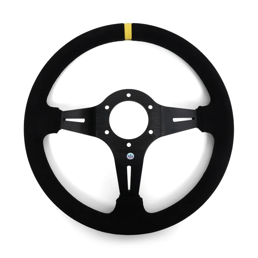 Circuit Hero 3 Spoke Steering Wheel with Slots 350mm/97mm Dish 6 Bolt - Image 7