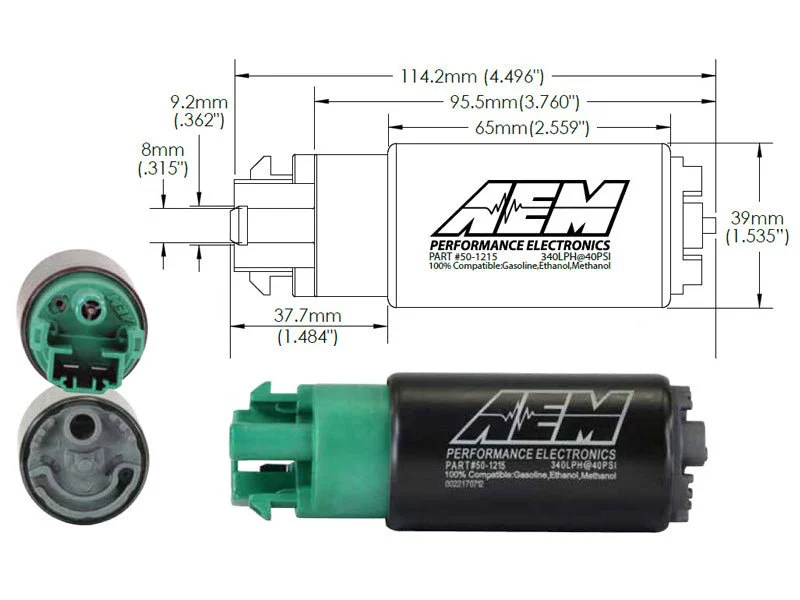 AEM 340LPH 65mm Fuel Pump Kit w/ Mounting Hooks - Ethanol Compatible - Image 6