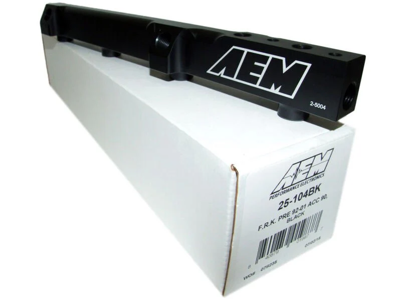 AEM 90-93 Accord DX/LX/SE/EX & 92-01 Prelude S/Si/Si VTEC Black Fuel Rail - Image 3