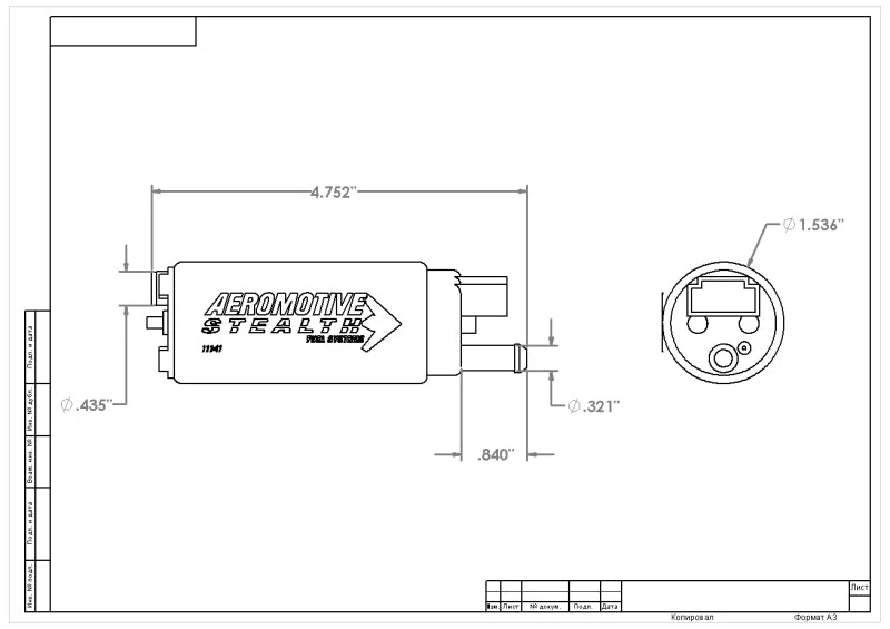 Aeromotive 340 Series Stealth In-Tank E85 Fuel Pump - Offset Inlet - Image 15
