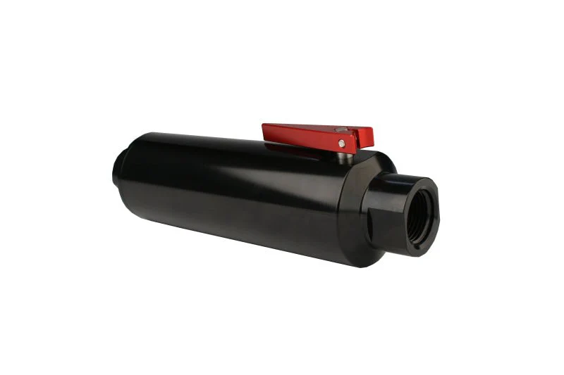 Aeromotive In-Line AN-12 Filter w/Shutoff Valve 100 Micron SS Element - Black Anodize Finish - Image 17