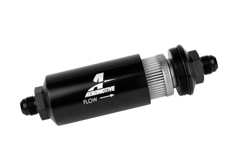 Aeromotive In-Line Filter - (AN -8 Male) 40 Micron Stainless Mesh Element Bright Dip Black Finish - Image 3