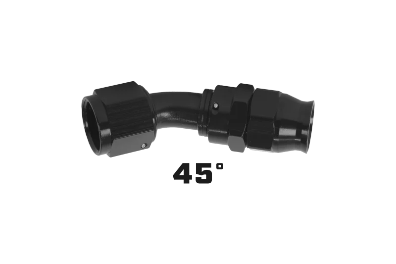 Aeromotive PTFE Hose End - AN-08 - 45 Deg - Black Anodized - Image 4