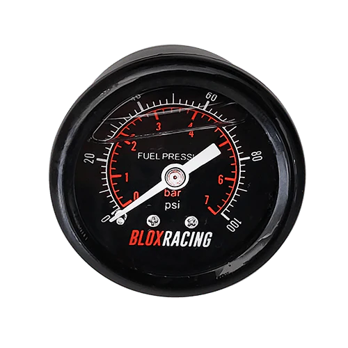 BLOX Racing Liquid-Filled Fuel Pressure Gauge 0-100psi - Image 3