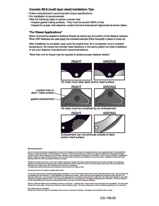 Cometic Chrysler A-4 Midget Block .045in MLS Cylinder Head Gasket - 4.165in Bore - Image 4