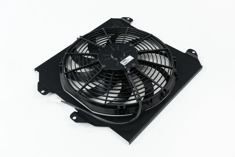 CSF 92-00 Honda Civic All-Aluminum Fan Shroud w/12in SPAL Fan - Black Finish - Image 2