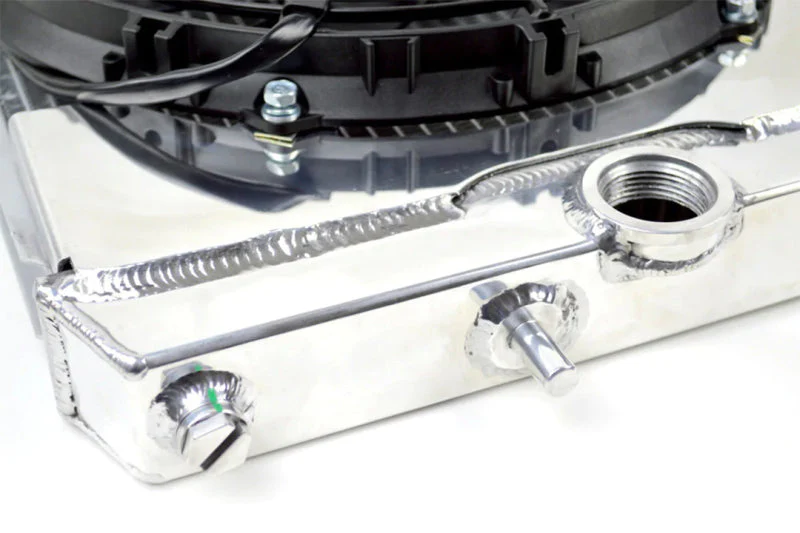 CSF 96-07 Mitsubishi Evo 4/5/6/7/8/9 Full-Slim Radiator w/12in Fan & Shroud/-16AN & Slip On Fitting - Image 4