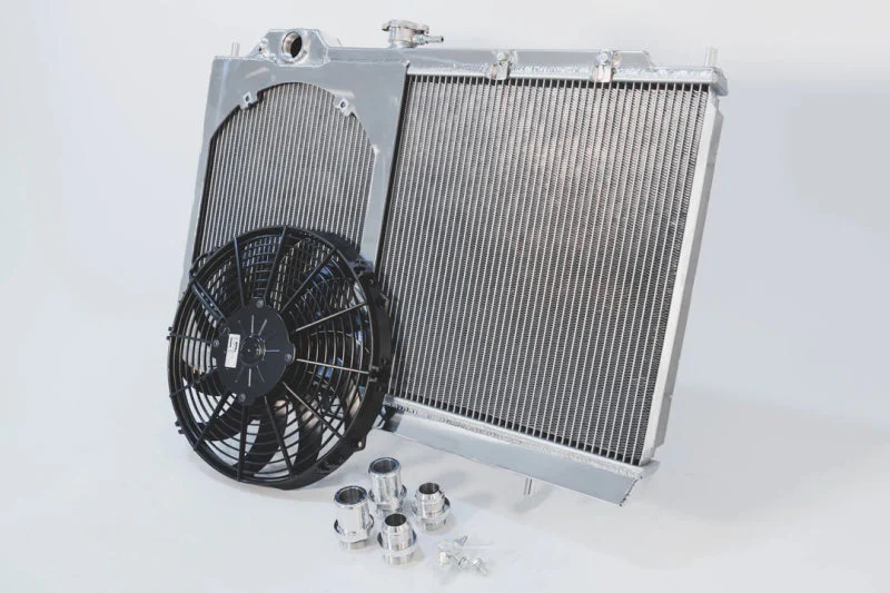 CSF 96-07 Mitsubishi Evo 4/5/6/7/8/9 Full-Slim Radiator w/12in Fan & Shroud/-16AN & Slip On Fitting - Image 6