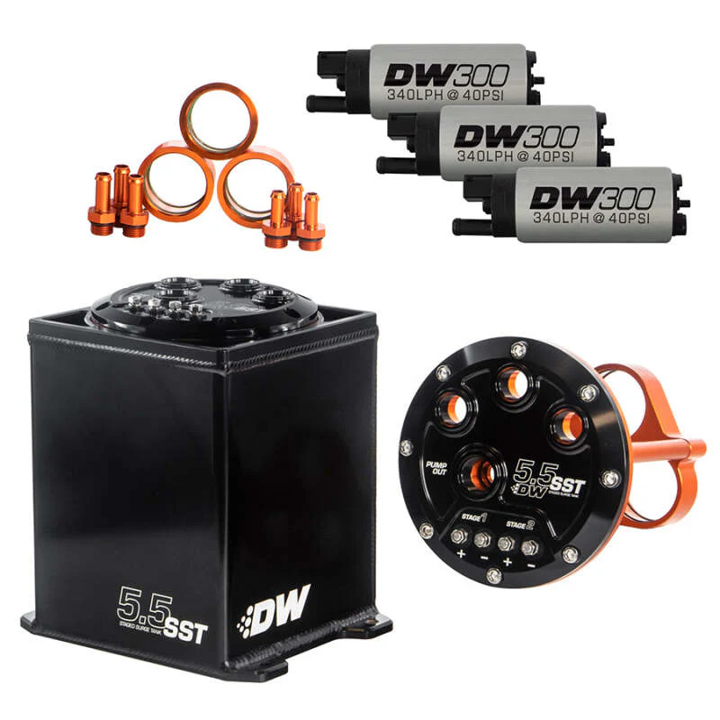 DeatschWerks 5.5L Modular Surge Tank Includes 3 DW300 Fuel Pumps - Image 2