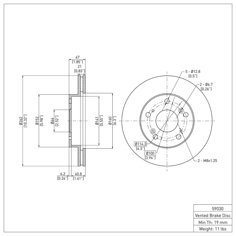 DFC 04-11 Honda Civic Front Brake Rotor - Image 5