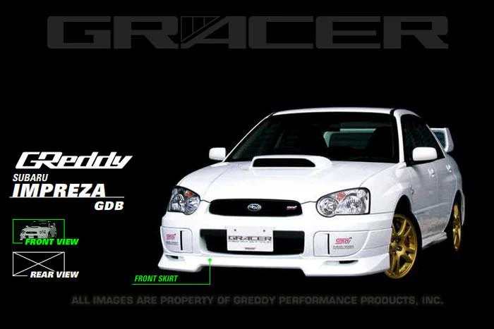 GReddy 04+ WRX &amp; STi Front Lip Spoiler - Image 2