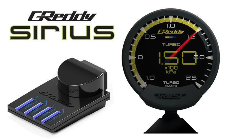 GReddy Sirius Vision Display (Turbo / Press / Temp / Voltage) 68mm Clear Thin-Film EL Display Gauge - Image 2