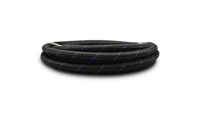Vibrant -10 AN Two-Tone Black/Blue Nylon Braided Flex Hose (5 foot roll) - Image 3
