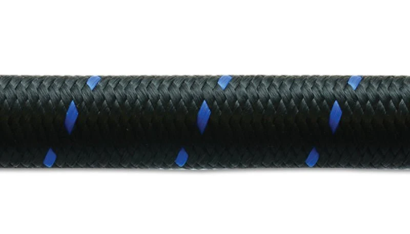 Vibrant -12 AN Two-Tone Black/Blue Nylon Braided Flex Hose (10 foot roll) - Image 2