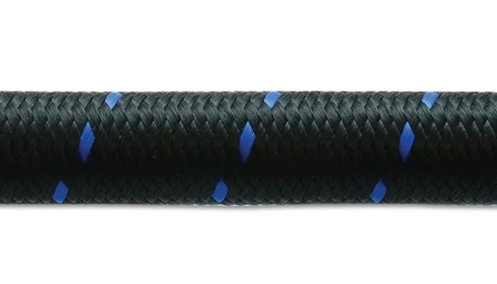 Vibrant -12 AN Two-Tone Black/Blue Nylon Braided Flex Hose (5 foot roll) - Image 4