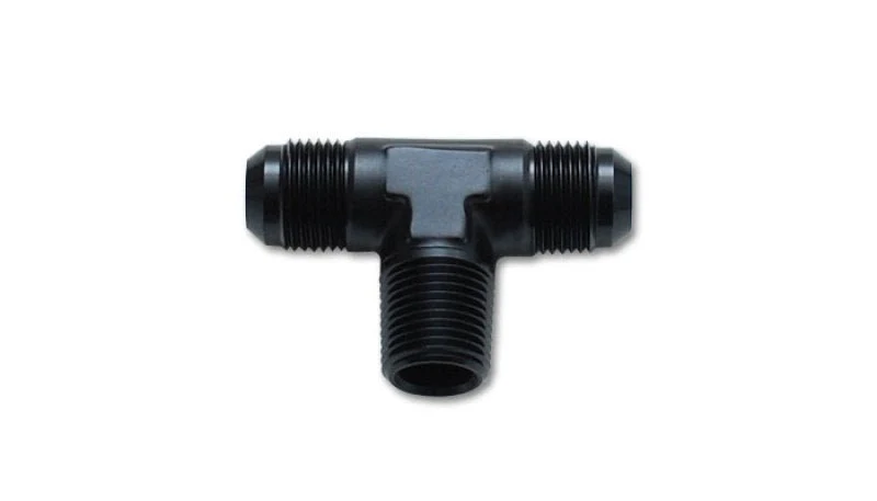 Vibrant -12AN x 3/4in NPT Flare to Pipe Tee Adapter Fitting - Aluminum - Image 2