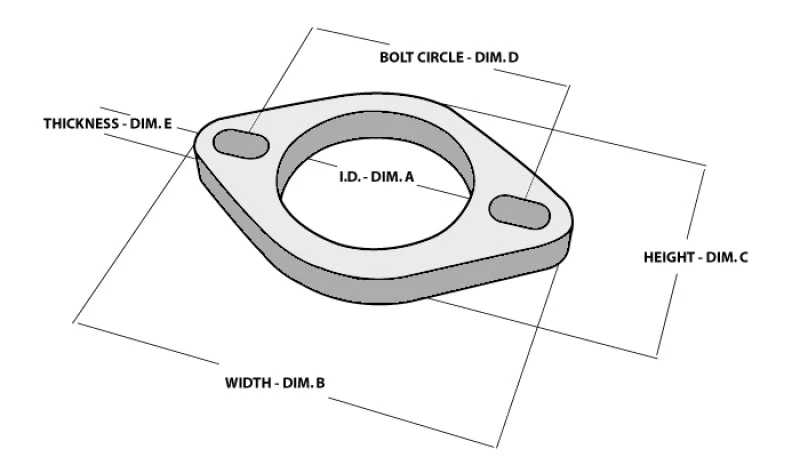 Vibrant 2-Bolt T304 SS Exhaust Flanges (2.5in I.D.) - 5 Flange Bulk Pack - Image 2