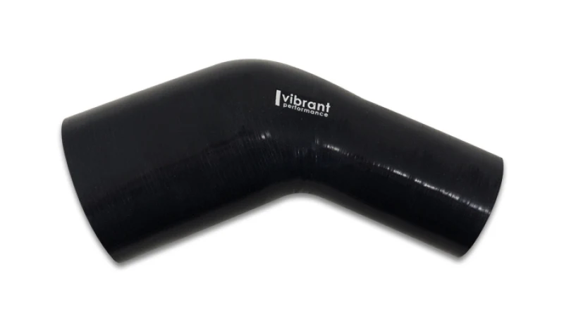 Vibrant 3.25in x 3.00in In/Out 45 Degree Black Silicone Transition Hose - Image 2