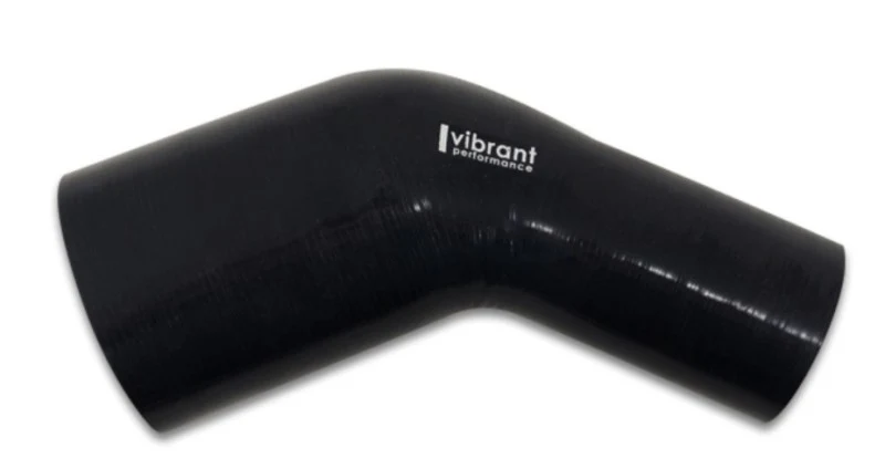 Vibrant 3.50in ID x 3.25in ID Gloss Black Silicone 45 Degree Transition Elbow - Image 3