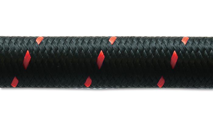 Vibrant -4 AN Two-Tone Black/Red Nylon Braided Flex Hose (5 foot roll) - Image 5
