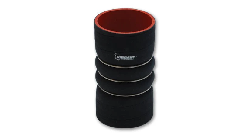 Vibrant 4 Ply Aramid Hump Hose w/3 SS Rings 6in ID x 6in Length - Black - Image 2