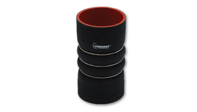 Vibrant 4 Ply Aramid Reinf Silicone Hump Hose conn 3.5in IDx6in long 3 reinforcement ring MATTE BLK - Image 2
