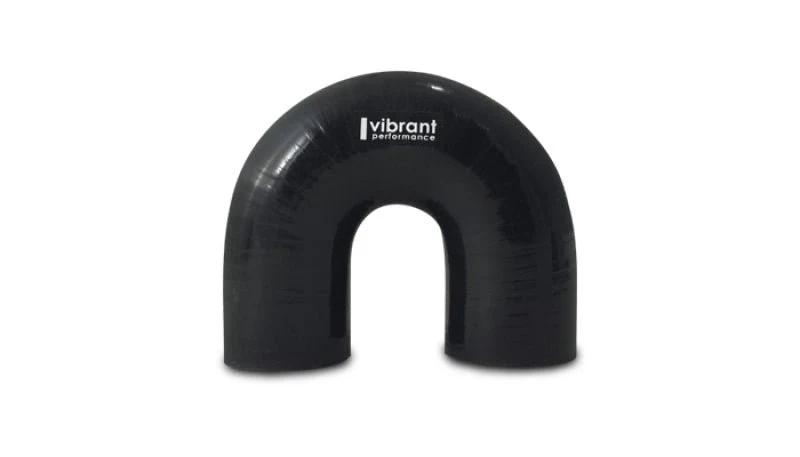 Vibrant 4 Ply Reinforced Silicone Elbow Connector - 1.75in ID x 5.50in Leg 180 Deg Elbow (BLACK) - Image 2