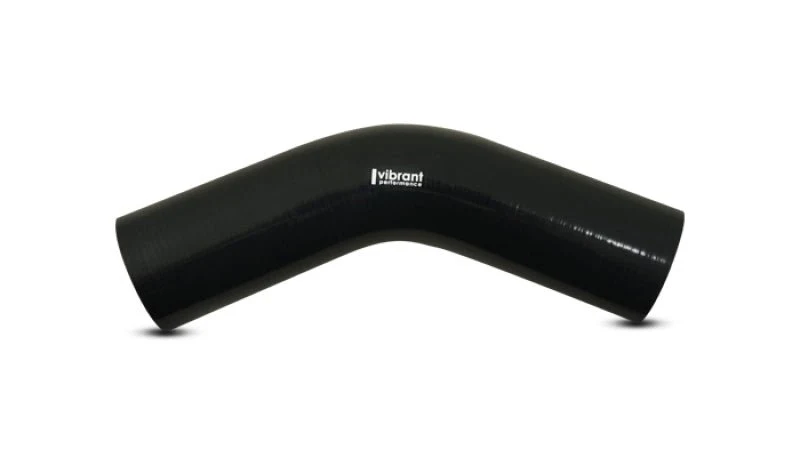 Vibrant 4 Ply Reinforced Silicone Elbow Connector - 1in ID x 8in Leg 45 Deg Elbow (BLACK) - Image 3