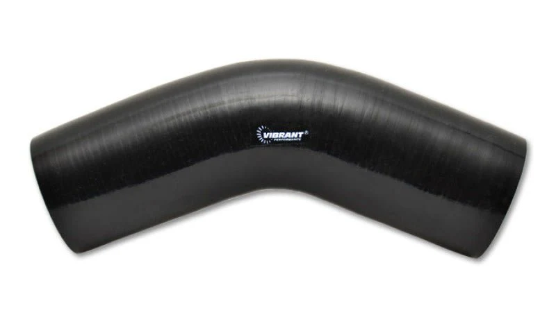 Vibrant 4 Ply Reinforced Silicone Elbow Connector - 3in I.D. - 45 deg. Elbow (BLACK) - Image 2