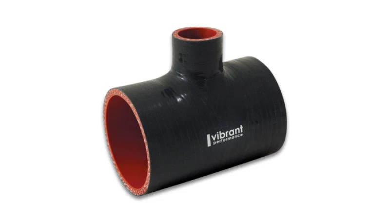 Vibrant 4 Ply Reinforced Silicone T Adapter - 2in Outlet ID x 4in OAL x 1in Branch ID (BLACK) - Image 2