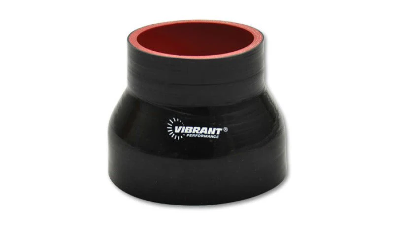 Vibrant 4 Ply Reinforced Silicone Transition Connector - 3.5in I.D. x 4.5in I.D. x 3in long (BLACK) - Image 2