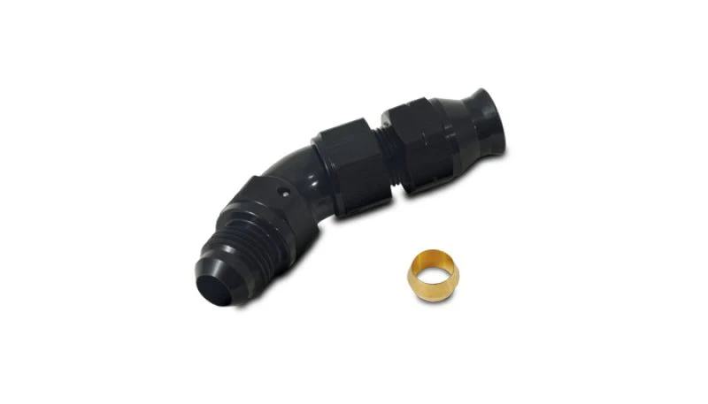 Vibrant 45 Degree 5/16in Tube to Male -6AN Flare Adapter w/ Olive Inserts - Image 2