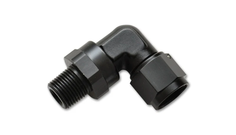 Vibrant -4AN to 1/4in NPT Female Swivel 90 Degree Adapter Fitting - Image 3