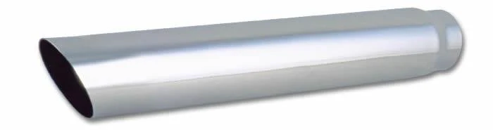 Vibrant 4in Round SS Truck/SUV Exhaust Tip (Single Wall Angle Cut) - 2.5in inlet 20in long - Image 4