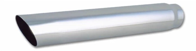 Vibrant 4in Round SS Truck/SUV Exhaust Tip (Single Wall Angle Cut) - 3in inlet 20in long - Image 2