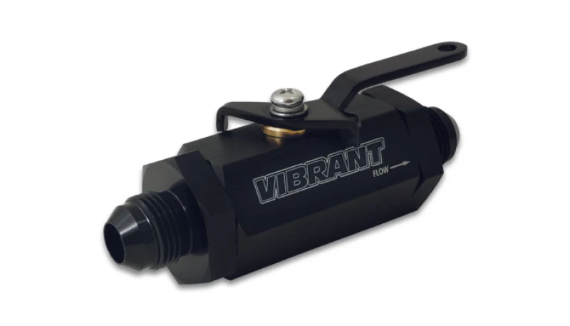 Vibrant -6AN to -6AN Male Shut Off Valve - Black - Image 2