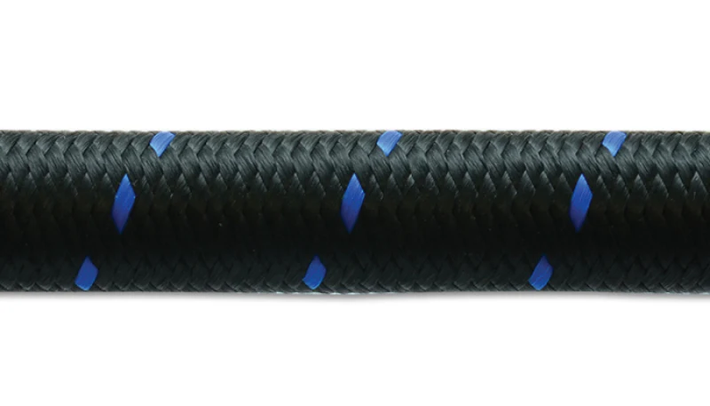 Vibrant -8 AN Two-Tone Black/Blue Nylon Braided Flex Hose (5 foot roll) - Image 2