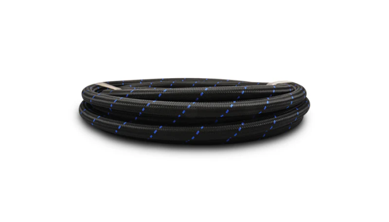 Vibrant -8 AN Two-Tone Black/Blue Nylon Braided Flex Hose (5 foot roll) - Image 3