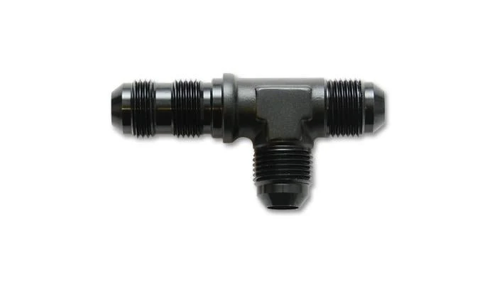 Vibrant -8AN Bulkhead Adapter Tee on Run Fittings - Anodized Black Only - Image 4