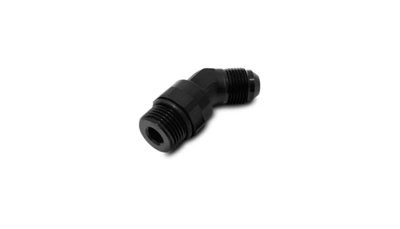 Vibrant -8AN Male to Male -8AN Straight Cut 45 Degree Adapter Fitting - Anodized Black - Image 2