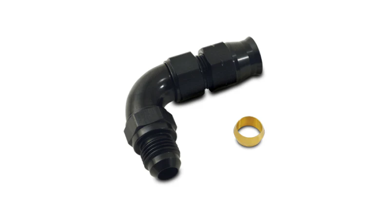 Vibrant 90 Degree 5/16in Tube to Male -6AN Flare Adapter w/ Olive Inserts - Image 2