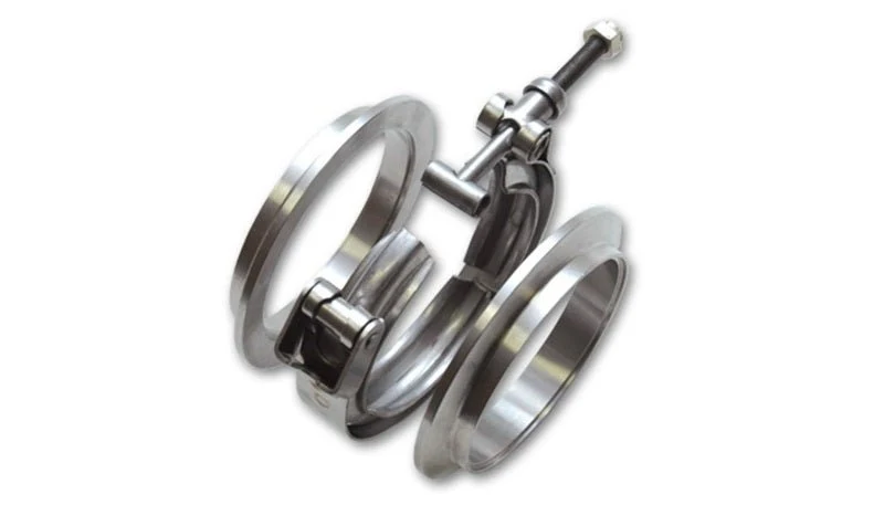 Vibrant AL V-B Flange Assembly for 3in OD Tubing incl 2 AL V-b flanges 1 SS V-B Clamp 1 Viton O-Ring - Image 2