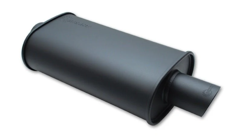 Vibrant StreetPower FLAT BLACK Oval Muffler with Single 3in Outlet - 2.5in inlet I.D. - Image 3