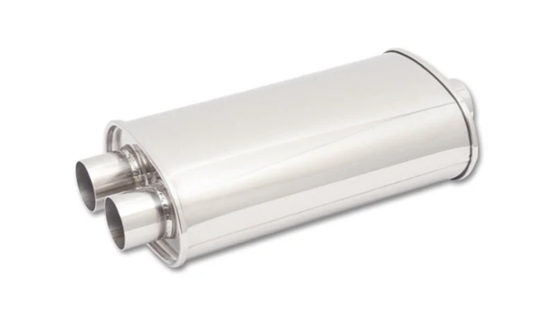 Vibrant StreetPower Oval Muff 5in x 9in x 15in long body 3in in I.D. x dual 2.5in out Center-Dual - Image 2