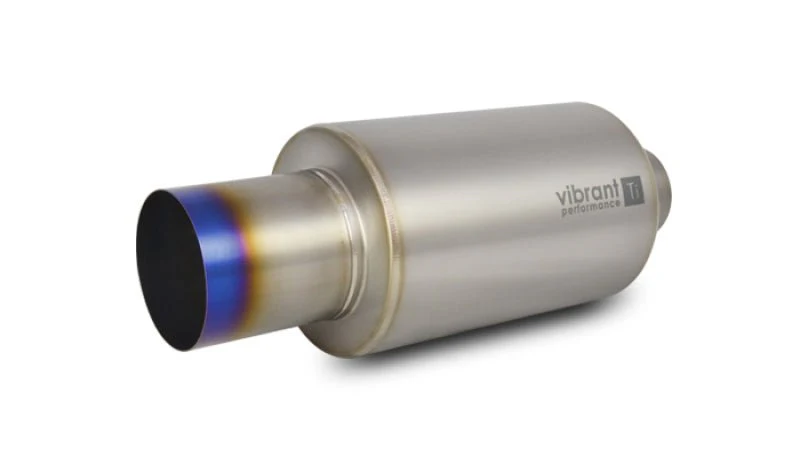 Vibrant Titanium Muffler w/Straight Cut Burnt Tip 2.5in. Inlet / 2.5in. Outlet - Image 2