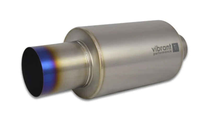 Vibrant Titanium Muffler w/Straight Cut Burnt Tip 2.5in. Inlet / 2.5in. Outlet - Image 3