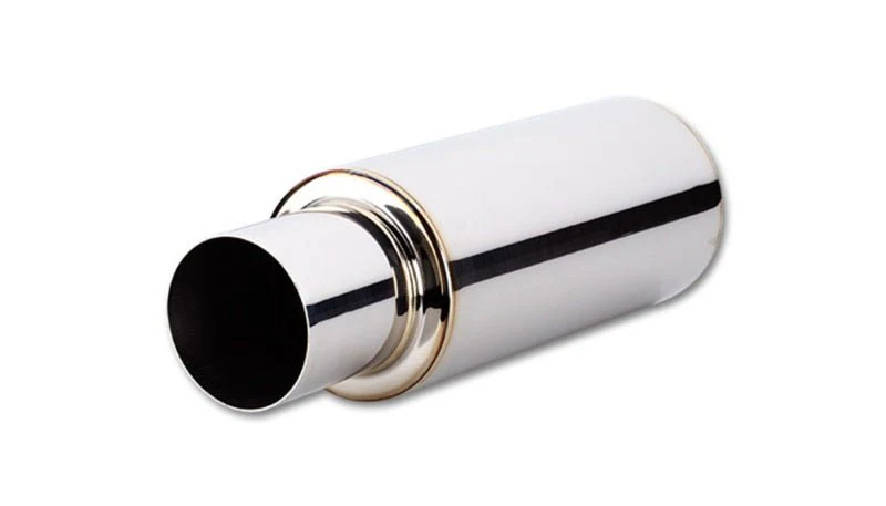 Vibrant TPV Round Muffler (23in Long) with 4in Round Tip Straight Cut - 4in inlet I.D. - Image 2