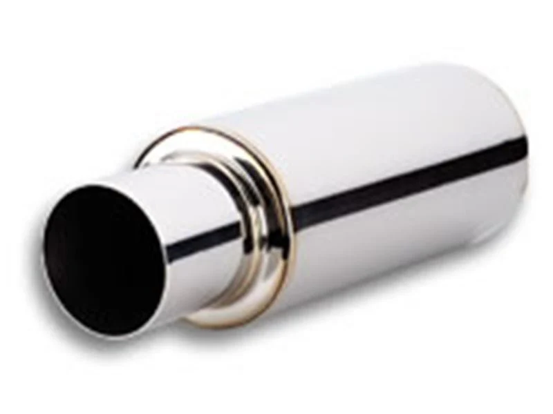 Vibrant TPV Turbo Round Muffler (23in Long) with 4in Round Tip Straight Cut - 3in inlet I.D. - Image 2